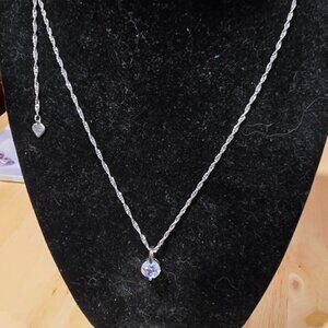 Dazzling Silver Necklace with Crystal Pendant